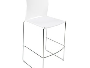 Barhocker mit Rückenlehne WEB weiß