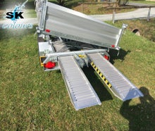 3 Seitenkipper Baumaschinentransporter Anhänger mieten 3500kg inkl Auffahrrampen bis 2800 kg