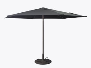 Sonnenschirm / Marktschirm ø 300cm schwarz inkl Ständer Standfuß MAY IN BLACK