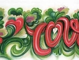 70er Jahre Kulisse, Love, Liebe, Bild, Bühnendekoration