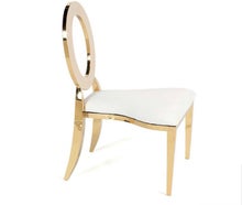 Stuhl "ABU DHABI", gold, weiss gepolstert