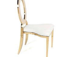 Stuhl "ABU DHABI", gold, weiss gepolstert