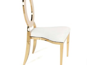 Stuhl "ABU DHABI", gold, weiss gepolstert