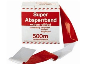 Absperrband / Warnband rot weiß 500m
