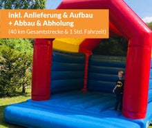 Springburg rot-blau mit Dach (inkl. Anlieferung im Umkreis)