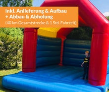 Springburg rot-blau mit Dach (inkl. Anlieferung im Umkreis)