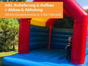 Springburg rot-blau mit Dach (inkl. Anlieferung im Umkreis)