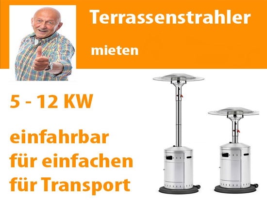 Einfahrbarer Terrassenstrahler, Heizpilz, Terrassenstrahler