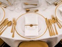 Glas Platzteller LONDON gold, roségold, silber, weiss, schwarz weds4rent mit Goldrand - Galerie - Bild 1