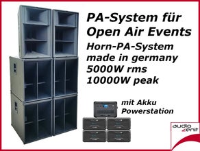 LKW & OPEN AIR: PA-ANLAGE, PA-SYSTEM, Lautsprecheranlage mit AKKU bis 500-3000 Teilnehmer für DEMOS, Kundgebungen