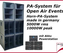 LKW & OPEN AIR: PA-ANLAGE, PA-SYSTEM, Lautsprecheranlage mit AKKU bis 500-3000 Teilnehmer für DEMOS, Kundgebungen