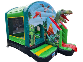 Hüpfburg Dino od. Einhorn 3x4m Top Hüpfburgen wie z.B. Lego, Superheld, Candy, Bagger, Feuerwehr, Seeräuber s.v.m.