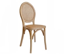 Holzstuhl LOUIS naturbraun mit Rattan Sitzfläche mieten | weds4rent