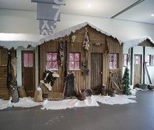 Almhütten, Hausfassaden Kulisse, Hauswand, Hauskulisse