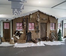 Almhütten, Hausfassaden Kulisse, Hauswand, Hauskulisse