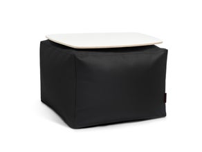 Loungemöbel, Tisch für innen/außen – schwarz, Kunstleder