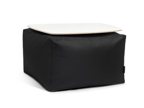 Loungemöbel, Tisch für innen/außen – schwarz, Kunstleder
