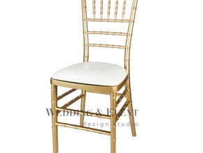 CHIAVARI Holz Stuhl gold inkl. Sitzkissen Tiffany Stühle weds4rent