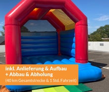 Hüpfburg rot-blau mit Dach (inkl. Anlieferung im Umkreis)