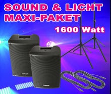 PA-Anlage, Dj-Anlage, Musikanlage, Musik Anlage 1600 Watt inkl. Lichtanlage
