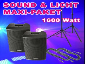 PA-Anlage, Dj-Anlage, Musikanlage, Musik Anlage 1600 Watt inkl. Lichtanlage
