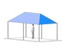 Partyzelt / Pavillion 600x300 cm (335 cm hoch) blau - inklusive 6 Stehtische mit Hussen - hochstabiles Stahlrohrgestell mit Scherenmechanik - super schnell aufgebaut (Zelt) - Galerie - Bild 2