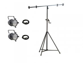 Licht Einsteigerkomplettset 1 · 2x LED-PAR je 36x3 W + Kabel + Stativ