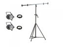 Licht Einsteigerkomplettset 1 · 2x LED-PAR je 36x3 W + Kabel + Stativ