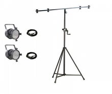 Licht Einsteigerkomplettset 1 · 2x LED-PAR je 36x3 W + Kabel + Stativ