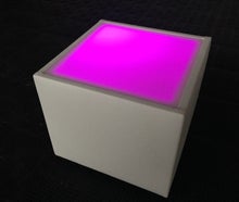 LED Akku Loungetisch 40x40cm mit Glasplatte weiß