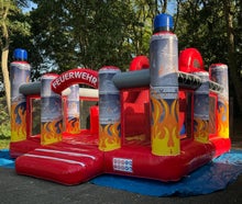 Hüpfburg Slidebox Feuerwehr