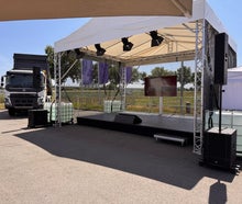 Open-Air-Bühne 6 × 4 m · Konventionelle Bühne für mehrtägige Events