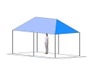 Partyzelt / Pavillion 600x300 cm (335 cm hoch) blau - inklusive 3 Biergarnituren - hochstabiles Stahlrohrgestell mit Scherenmechanik - super schnell aufgebaut (Zelt) - Galerie - Bild 3