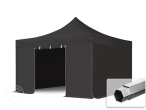 Partyzelt / Pavillon / Klappzelt 4x4m weiß / schwarz