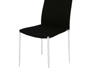 Polsterstuhl, stapelbar schwarz/Chrom