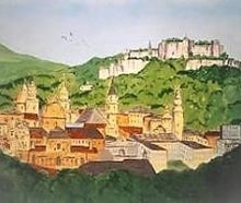 Salzburg Kulisse, Kulisse, Salzburg, Stadt, Stadtkulisse, Salzach