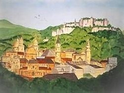 Salzburg Kulisse, Kulisse, Salzburg, Stadt, Stadtkulisse, Salzach