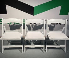 Hochzeitsstuhl, Klappstuhl Stuhl weiss, Sitzkissen, Hochzeit, Gartenstuhl, Wimbledon, Resin-Klappstuhl, Kunstharz-Stuhl, weißer Folding Chair, Bankettstuhl klappbar, Event-Klappstuhl, Catering-Stuhl,