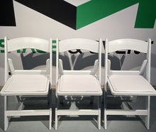 Hochzeitsstuhl, Klappstuhl Stuhl weiss, Sitzkissen, Hochzeit, Gartenstuhl, Wimbledon, Resin-Klappstuhl, Kunstharz-Stuhl, weißer Folding Chair, Bankettstuhl klappbar, Event-Klappstuhl, Catering-Stuhl,