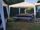 Bierzeltgarnituren mit Hussen mieten: Hochzeit, Henna & Events. Lieferung & Aufbauservice